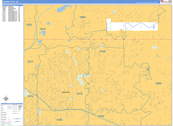 Midwest City, OK Zip Code Map